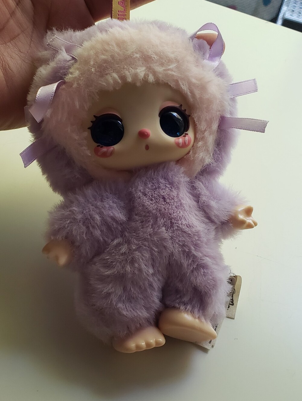 Lila Toys Plush Lilac Fuzzy Small Pet Doll Key Chain